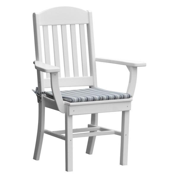 A &amp; L Furniture Classic Dining Chair w/ Arms Outdoor Chairs Aruba Blue