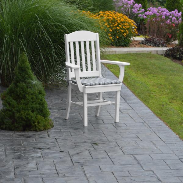A &amp; L Furniture Classic Dining Chair w/ Arms Outdoor Chairs Aruba Blue