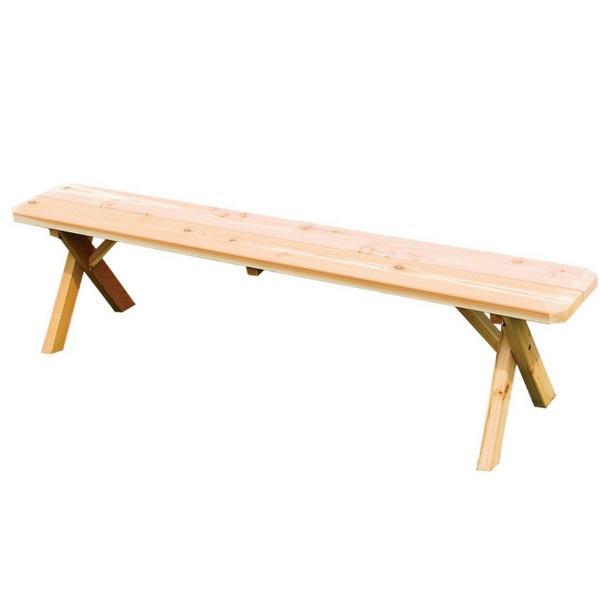 A &amp; L Furniture Cross Leg Cedar Picnic Bench Picnic Bench 6ft / Unfinished