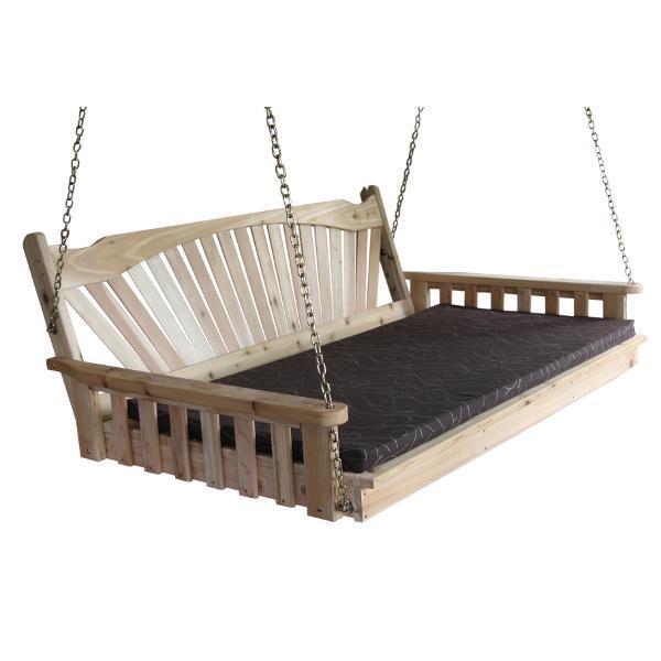 A &amp; L Furniture Fanback Red Cedar Swing Bed Swing Beds 4ft / Unfinished / No