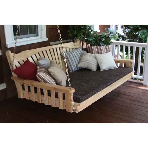A &amp; L Furniture Fanback Red Cedar Swing Bed Swing Beds 4ft / Unfinished / No