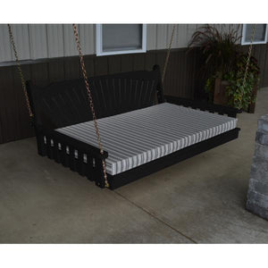 A & L Furniture Fanback Yellow Pine 6ft Swing Bed Swing Beds 6ft / Unfinished / No