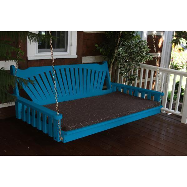 A &amp; L Furniture Fanback Yellow Pine 6ft Swing Bed Swing Beds 6ft / Unfinished / No