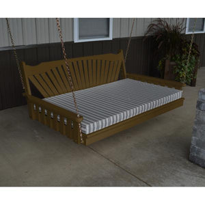 A & L Furniture Fanback Yellow Pine 6ft Swing Bed Swing Beds 6ft / Unfinished / No