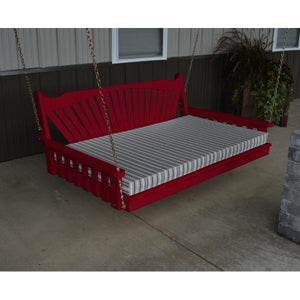 A & L Furniture Fanback Yellow Pine 6ft Swing Bed Swing Beds 6ft / Unfinished / No