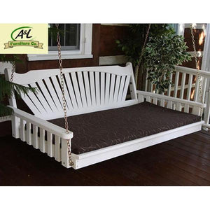 A & L Furniture Fanback Yellow Pine 6ft Swing Bed Swing Beds 6ft / Unfinished / No