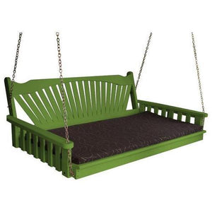 A & L Furniture Fanback Yellow Pine 6ft Swing Bed Swing Beds 6ft / Unfinished / No