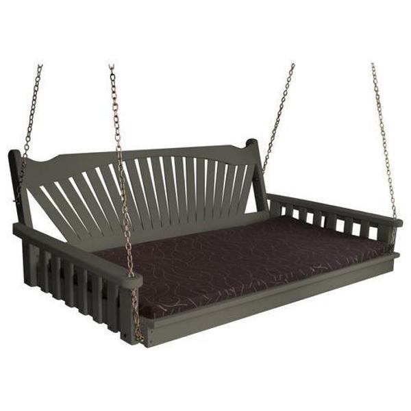 A &amp; L Furniture Fanback Yellow Pine 6ft Swing Bed Swing Beds 6ft / Unfinished / No