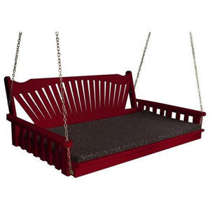 A & L Furniture Fanback Yellow Pine 6ft Swing Bed Swing Beds 6ft / Unfinished / No