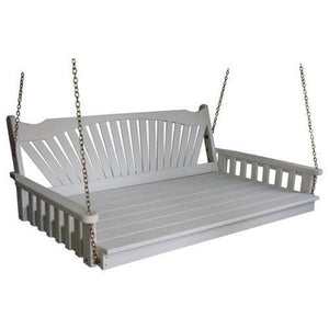 A & L Furniture Fanback Yellow Pine 6ft Swing Bed Swing Beds 6ft / Unfinished / No