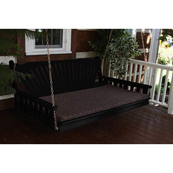 A &amp; L Furniture Fanback Yellow Pine Swing Bed Swing Beds 4ft / Unfinished / No