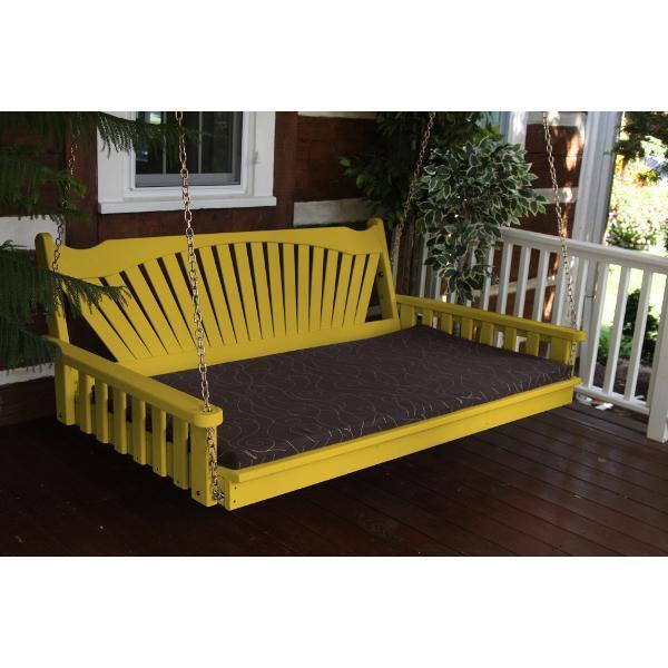 A &amp; L Furniture Fanback Yellow Pine Swing Bed Swing Beds 4ft / Unfinished / No