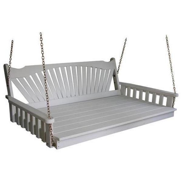 A &amp; L Furniture Fanback Yellow Pine Swing Bed Swing Beds 4ft / Unfinished / No