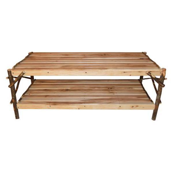 A &amp; L Furniture Hickory Coffee Table with Shelf Table Rustic Hickory