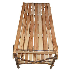 A & L Furniture Hickory Coffee Table with Shelf Table Rustic Hickory