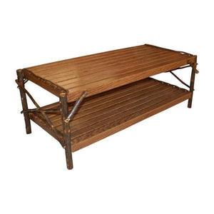 A & L Furniture Hickory Coffee Table with Shelf Table Walnut