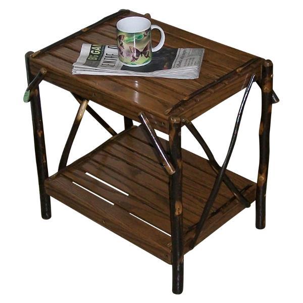 A &amp; L Furniture Hickory End Table Table Rustic Hickory