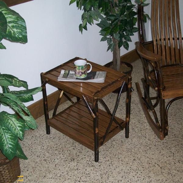 A &amp; L Furniture Hickory End Table Table Rustic Hickory