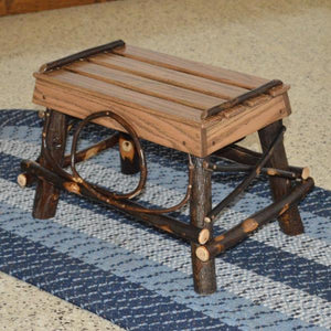 A & L Furniture Hickory Foot Stool Foot Stool Rustic Hickory