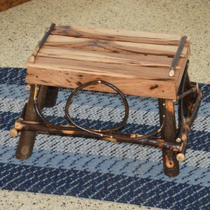 A & L Furniture Hickory Foot Stool Foot Stool Rustic Hickory