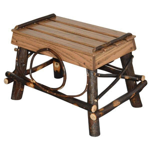 A & L Furniture Hickory Foot Stool Foot Stool Walnut