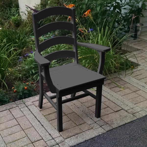A &amp; L Furniture Ladderback Dining Chair w/ Arms Outdoor Chairs Aruba Blue