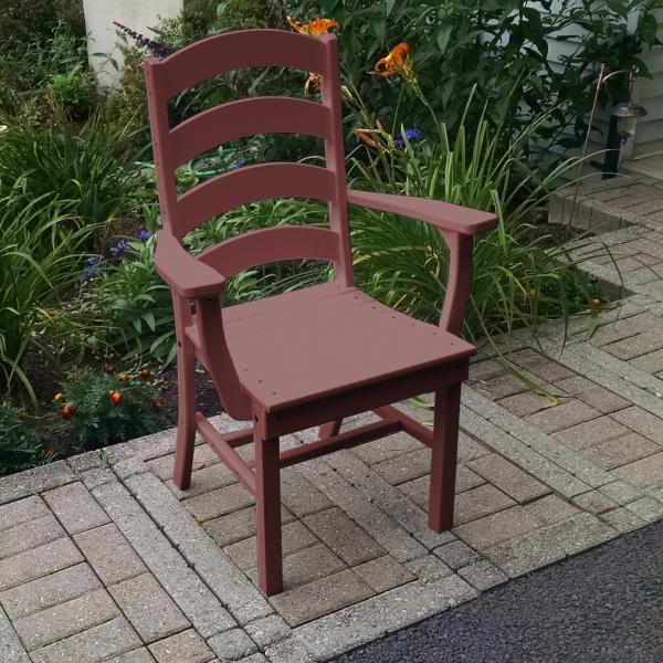 A &amp; L Furniture Ladderback Dining Chair w/ Arms Outdoor Chairs Aruba Blue