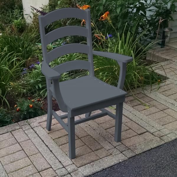 A &amp; L Furniture Ladderback Dining Chair w/ Arms Outdoor Chairs Aruba Blue