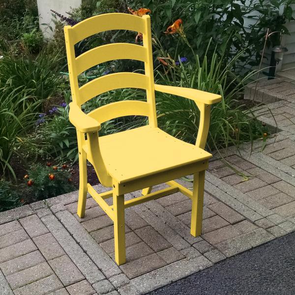 A &amp; L Furniture Ladderback Dining Chair w/ Arms Outdoor Chairs Aruba Blue