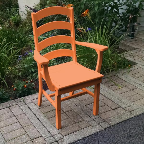 A &amp; L Furniture Ladderback Dining Chair w/ Arms Outdoor Chairs Aruba Blue