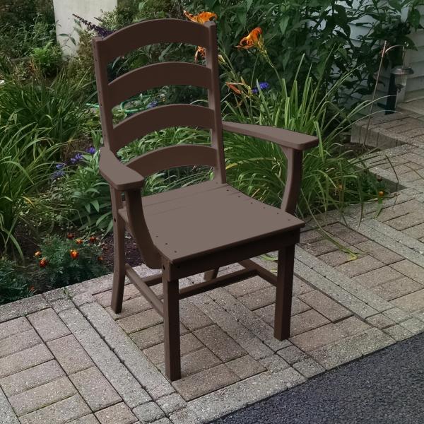A &amp; L Furniture Ladderback Dining Chair w/ Arms Outdoor Chairs Aruba Blue