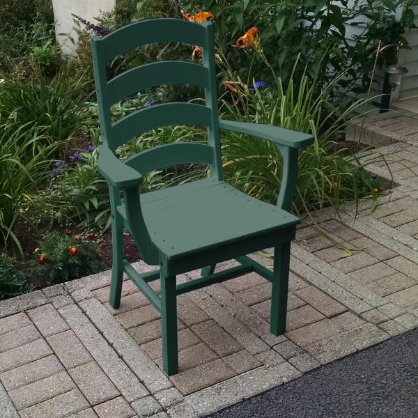 A &amp; L Furniture Ladderback Dining Chair w/ Arms Outdoor Chairs Aruba Blue