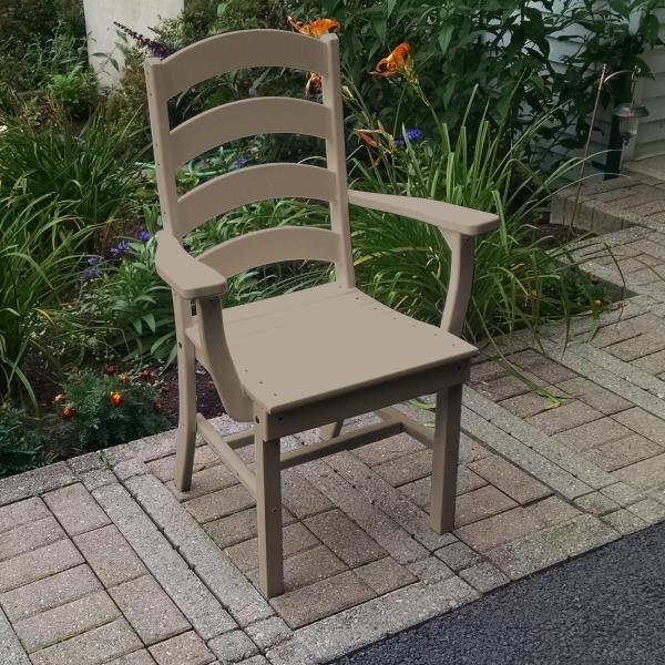 A &amp; L Furniture Ladderback Dining Chair w/ Arms Outdoor Chairs Aruba Blue