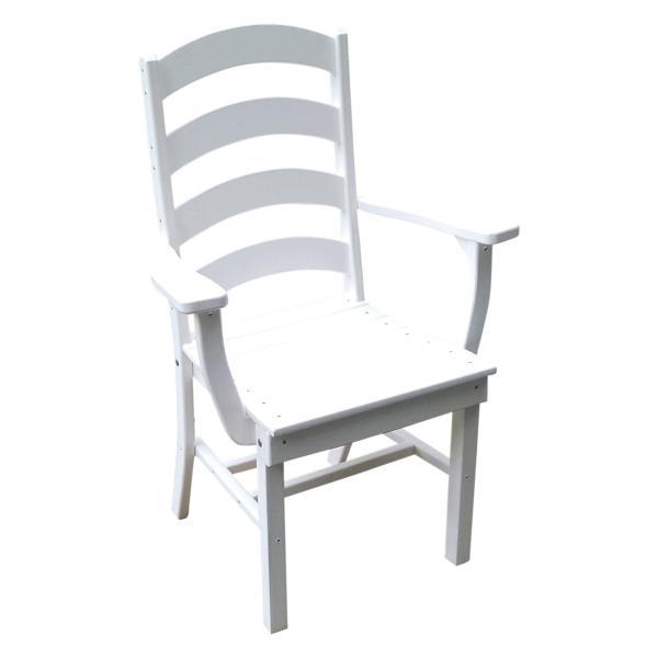 A &amp; L Furniture Ladderback Dining Chair w/ Arms Outdoor Chairs Aruba Blue