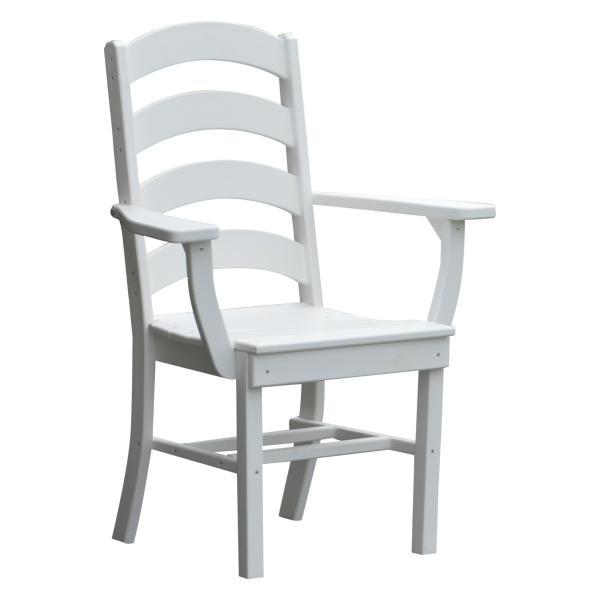 A &amp; L Furniture Ladderback Dining Chair w/ Arms Outdoor Chairs Aruba Blue