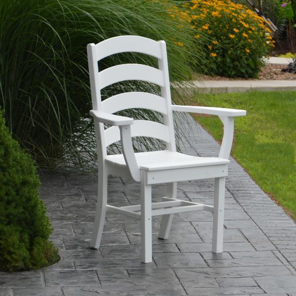 A &amp; L Furniture Ladderback Dining Chair w/ Arms Outdoor Chairs Aruba Blue