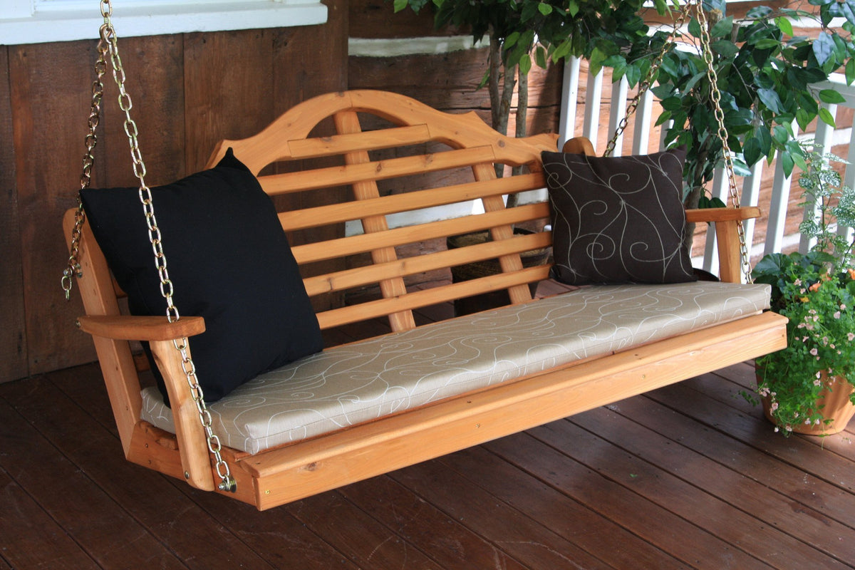 A &amp; L Furniture Marlboro Red Cedar Furniture Porch Swing Porch Swings 4ft / No / Unfinished