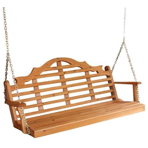 A &amp; L Furniture Marlboro Red Cedar Furniture Porch Swing Porch Swings 4ft / No / Unfinished