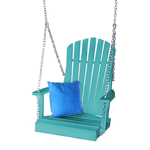A &amp; L Furniture Poly Adirondack Chair Swing Porch Swing Aruba Blue
