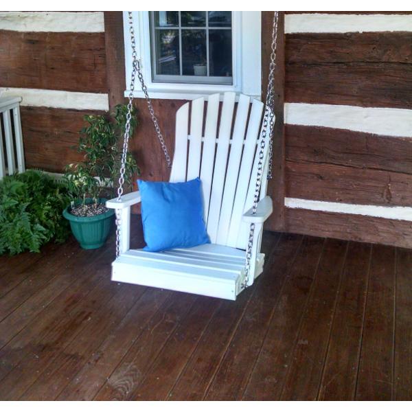 A &amp; L Furniture Poly Adirondack Chair Swing Porch Swing Aruba Blue