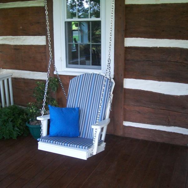 A &amp; L Furniture Poly Adirondack Chair Swing Porch Swing Aruba Blue