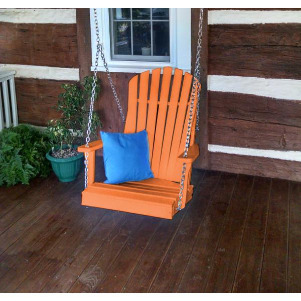 A &amp; L Furniture Poly Adirondack Chair Swing Porch Swing Aruba Blue