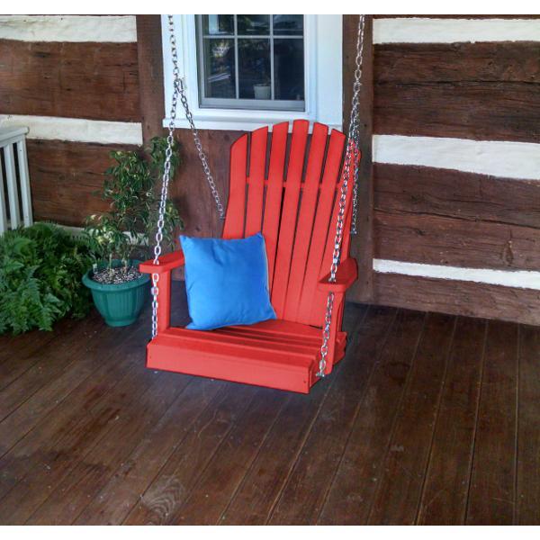 A &amp; L Furniture Poly Adirondack Chair Swing Porch Swing Aruba Blue