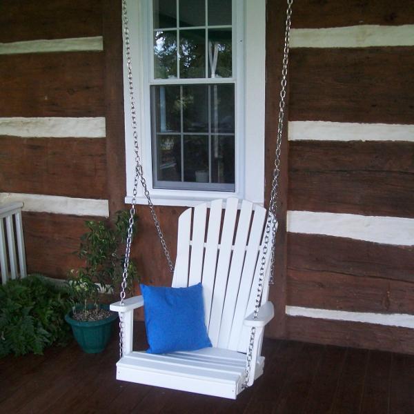 A &amp; L Furniture Poly Adirondack Chair Swing Porch Swing Aruba Blue
