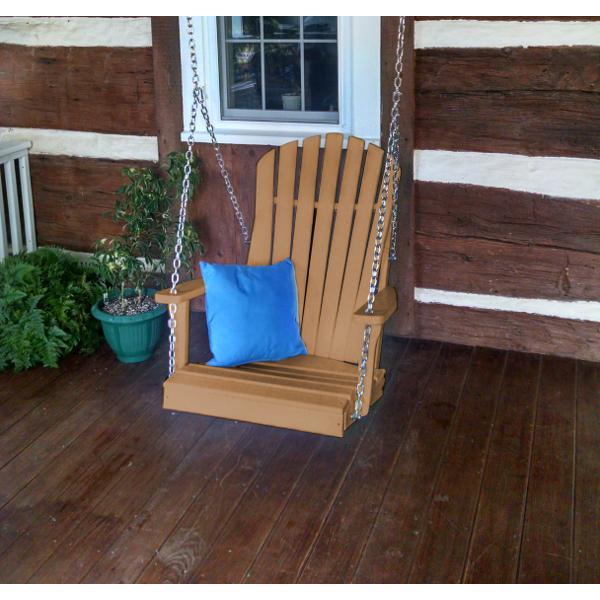A &amp; L Furniture Poly Adirondack Chair Swing Porch Swing Aruba Blue