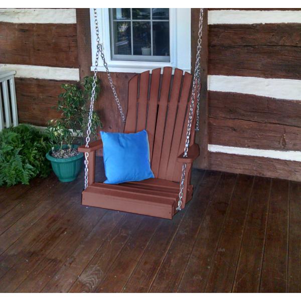 A &amp; L Furniture Poly Adirondack Chair Swing Porch Swing Aruba Blue