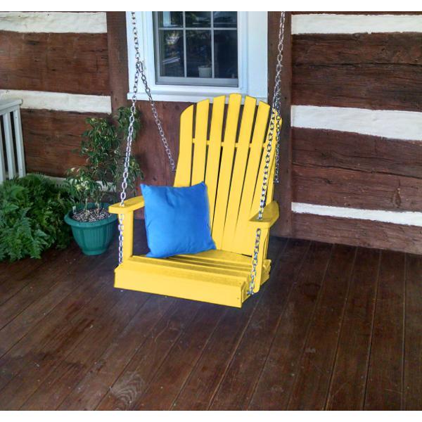A &amp; L Furniture Poly Adirondack Chair Swing Porch Swing Aruba Blue