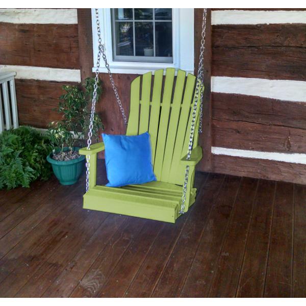 A &amp; L Furniture Poly Adirondack Chair Swing Porch Swing Aruba Blue