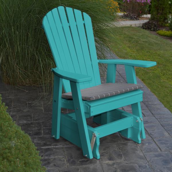A &amp; L Furniture Poly Adirondack Gliding Chair Glider Aruba Blue