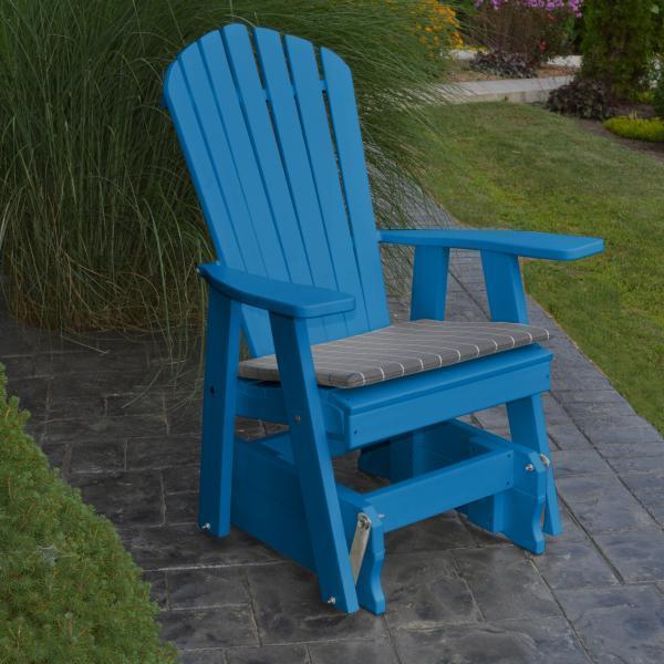 A &amp; L Furniture Poly Adirondack Gliding Chair Glider Aruba Blue